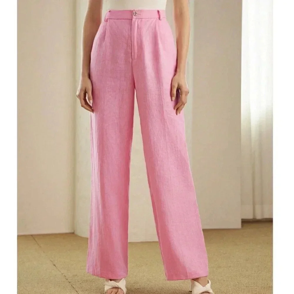 PREMIUM SOLID FOLD PLEATED STRAIGHT LEG SUIT PANTS - Picture 3 of 12